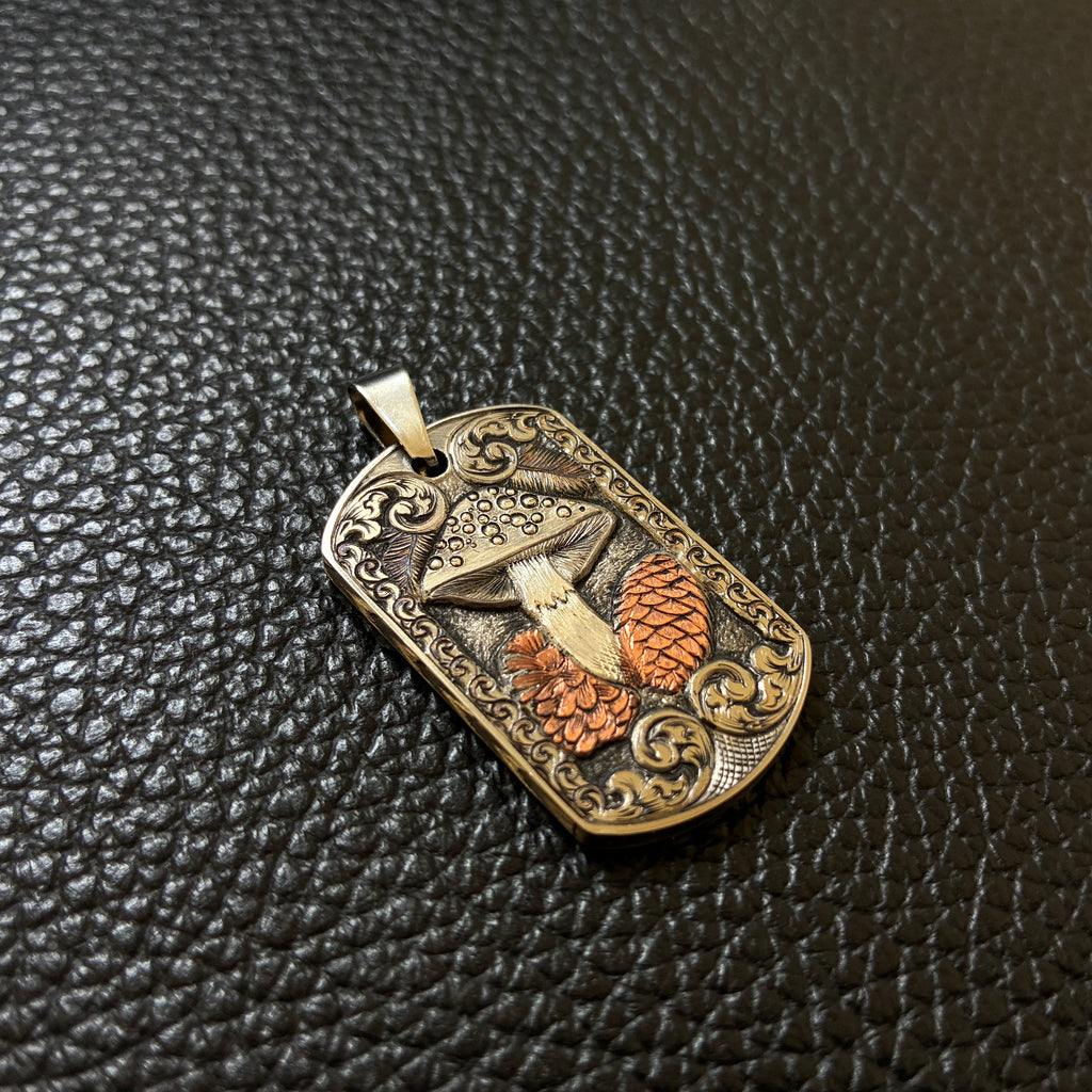The Silver Mushroom | Hand-Engraved Pendant | Limited