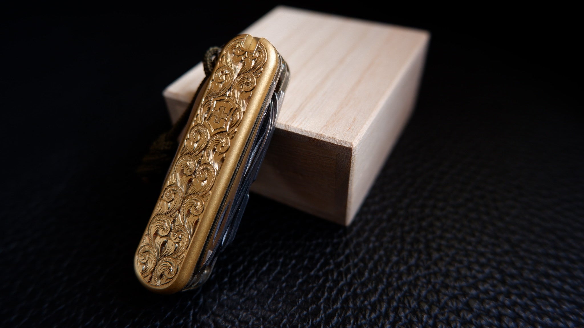 Floral Scroll | Hand-Engraved Brass Scales for 58mm Victorinox | Limited